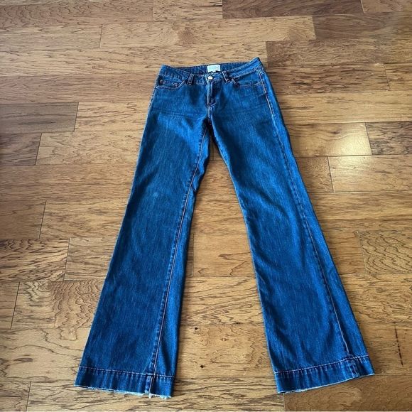 Sezane Flare Denim Jeans 1973 Brut Size 29 Dark Wash - Picture 2 of 12